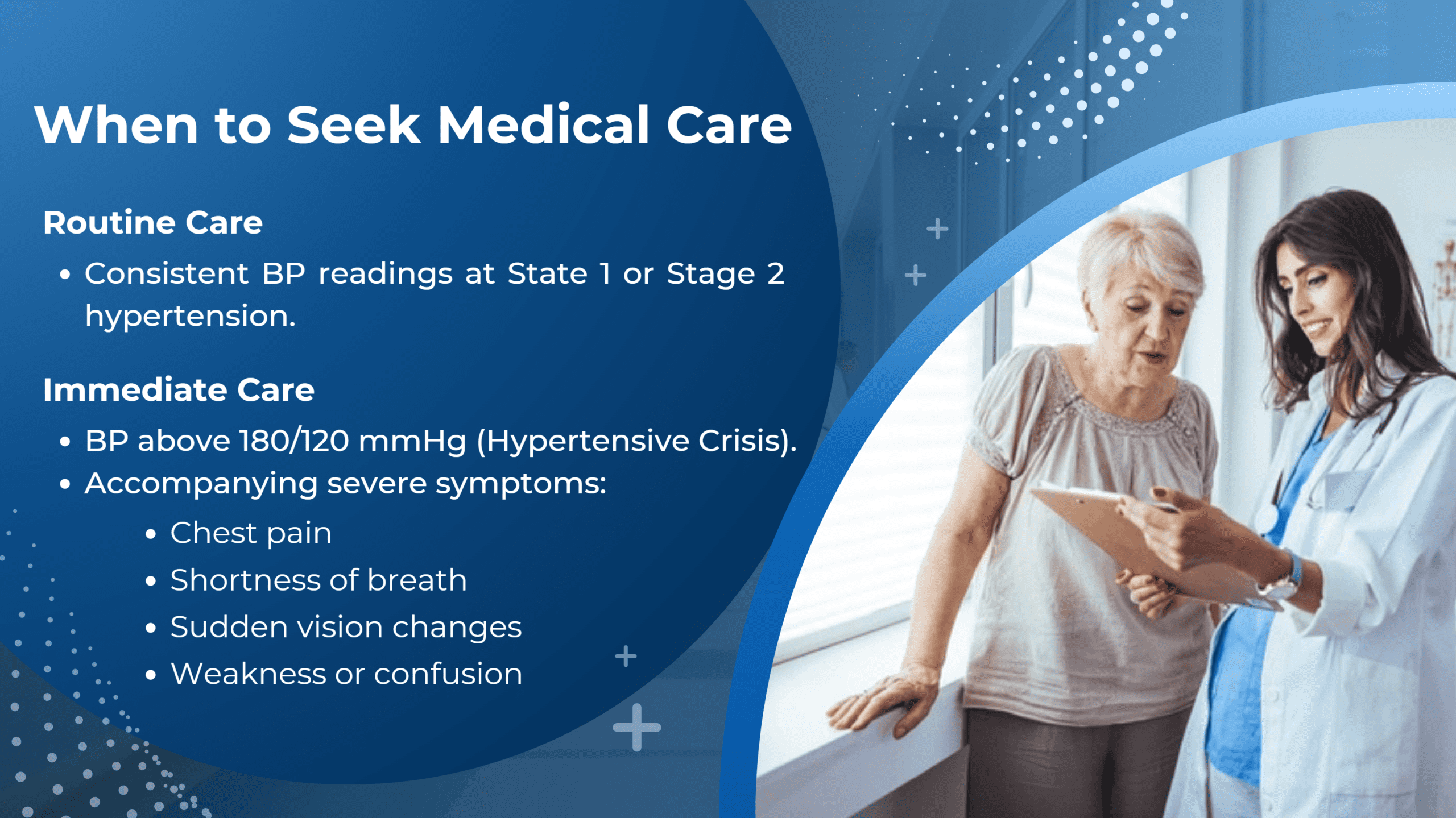 Hypertension care instructions and advice