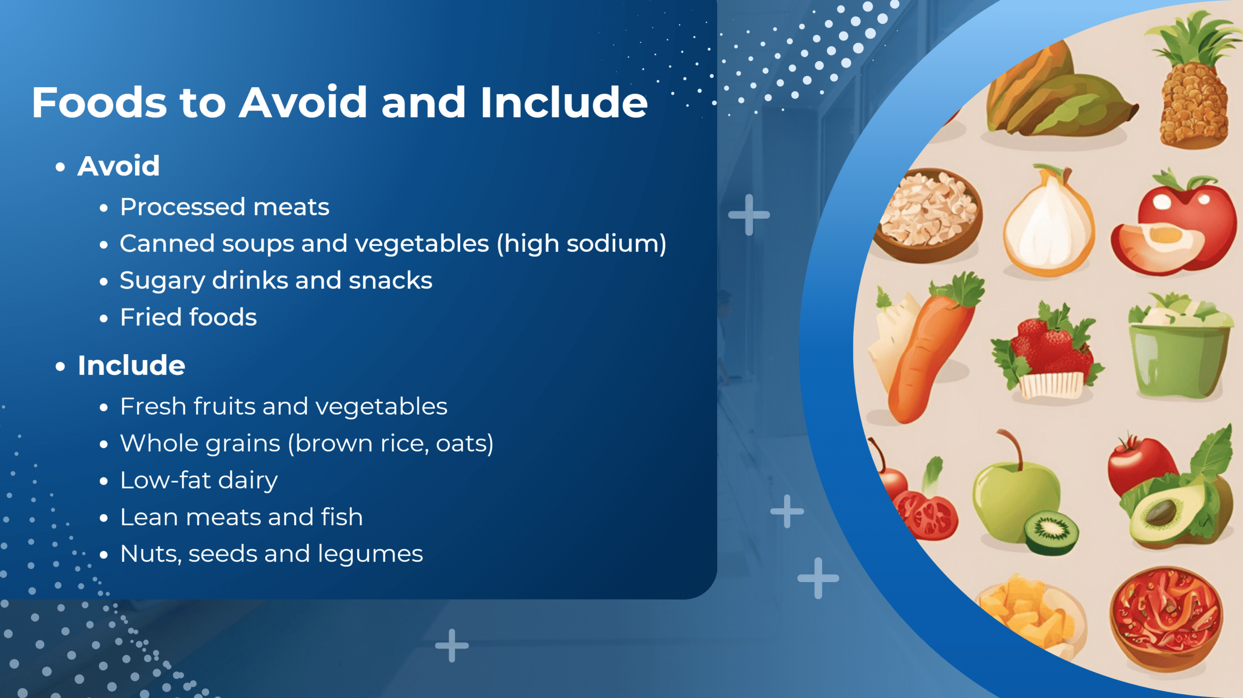 Healthy and unhealthy food options