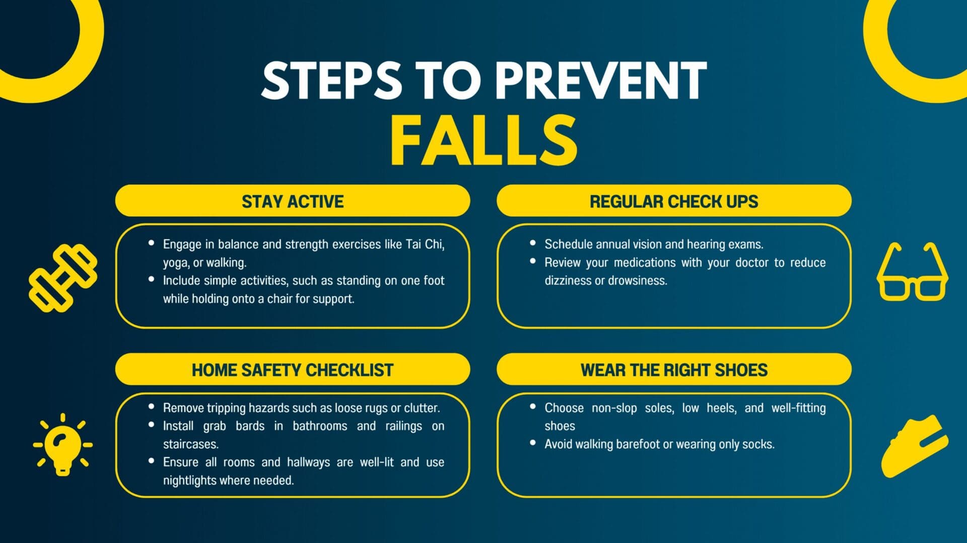 Steps to prevent falls infographic