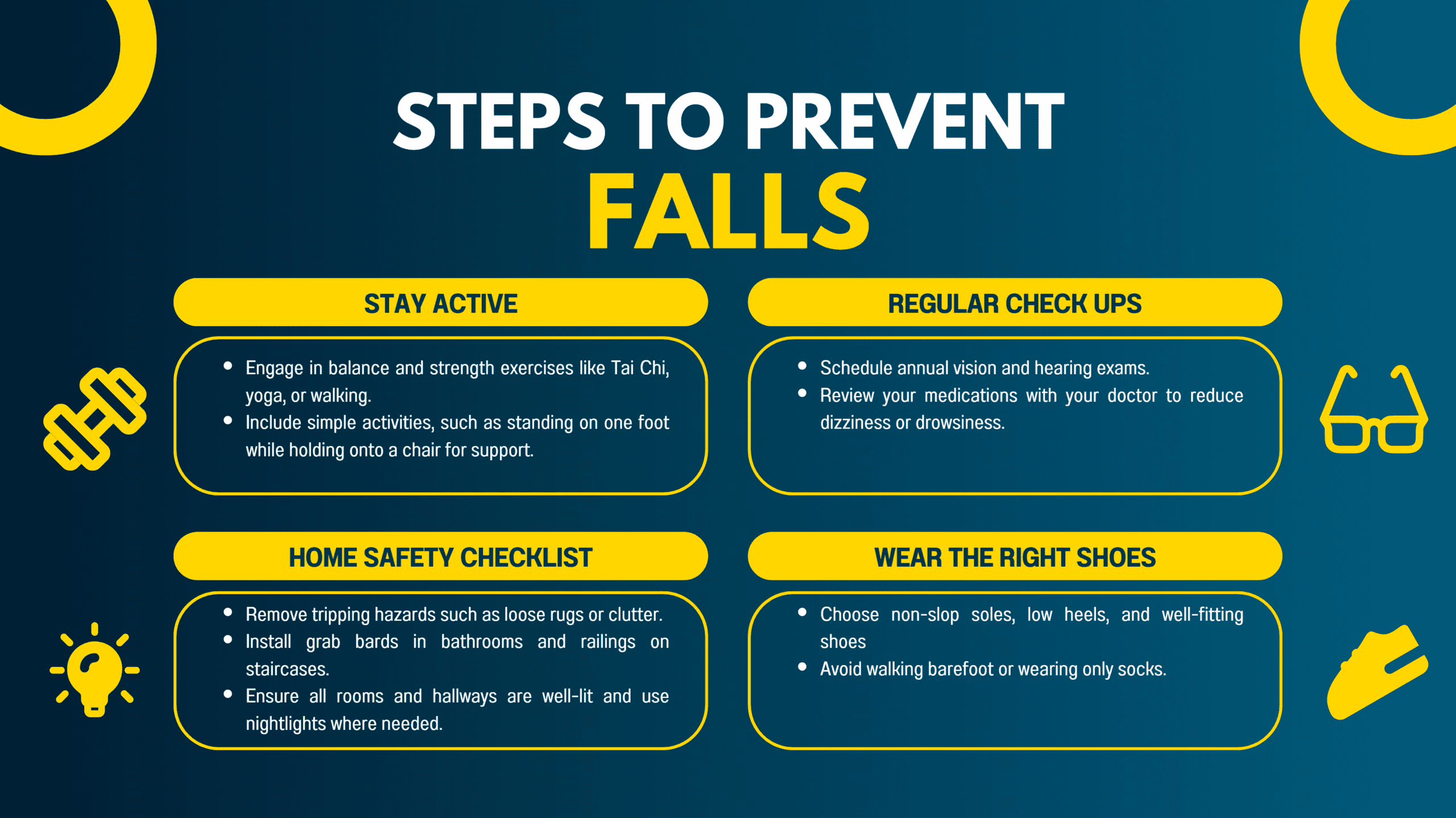 Steps to prevent falls infographic