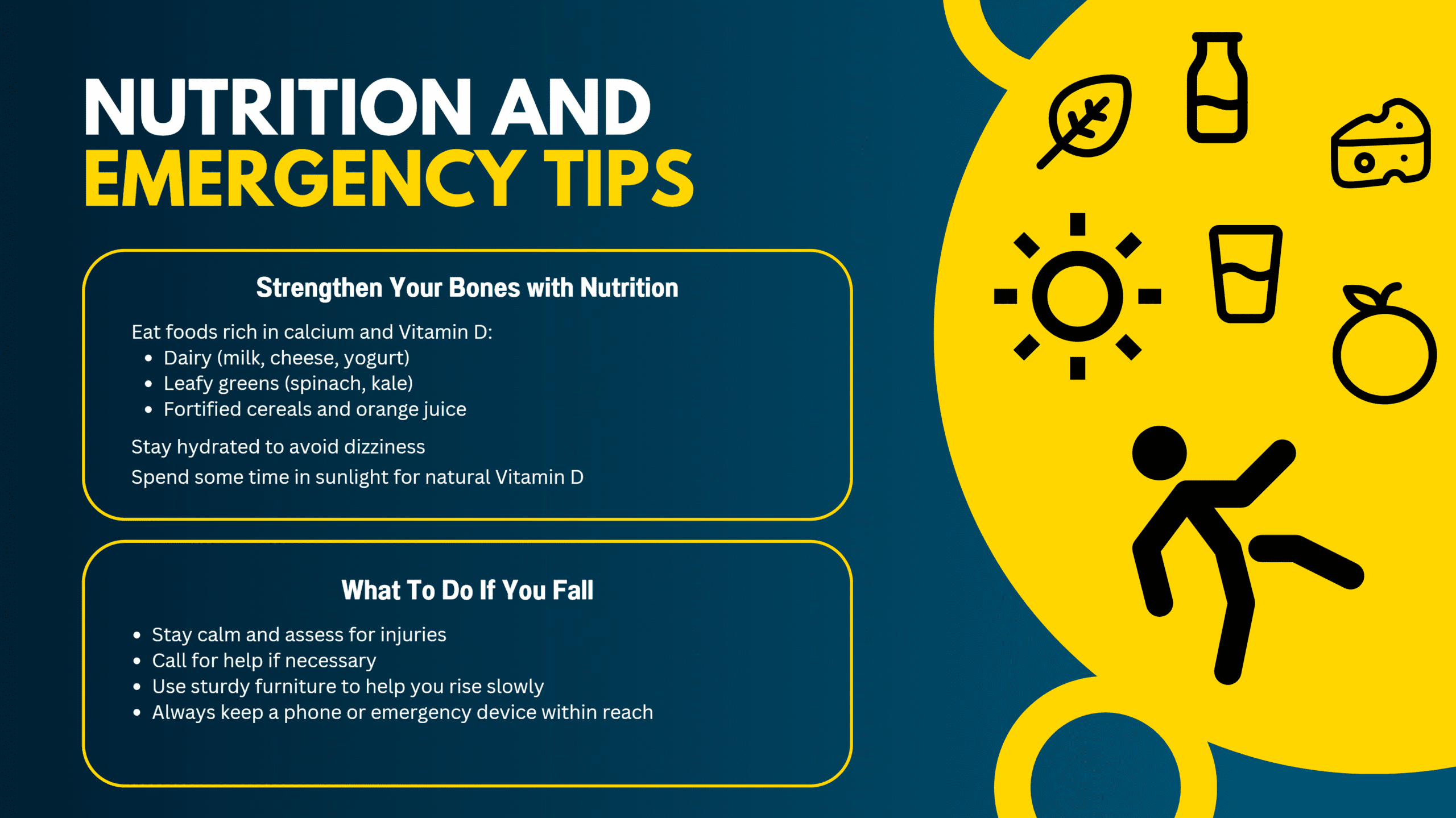 Safety tips for falls and injuries