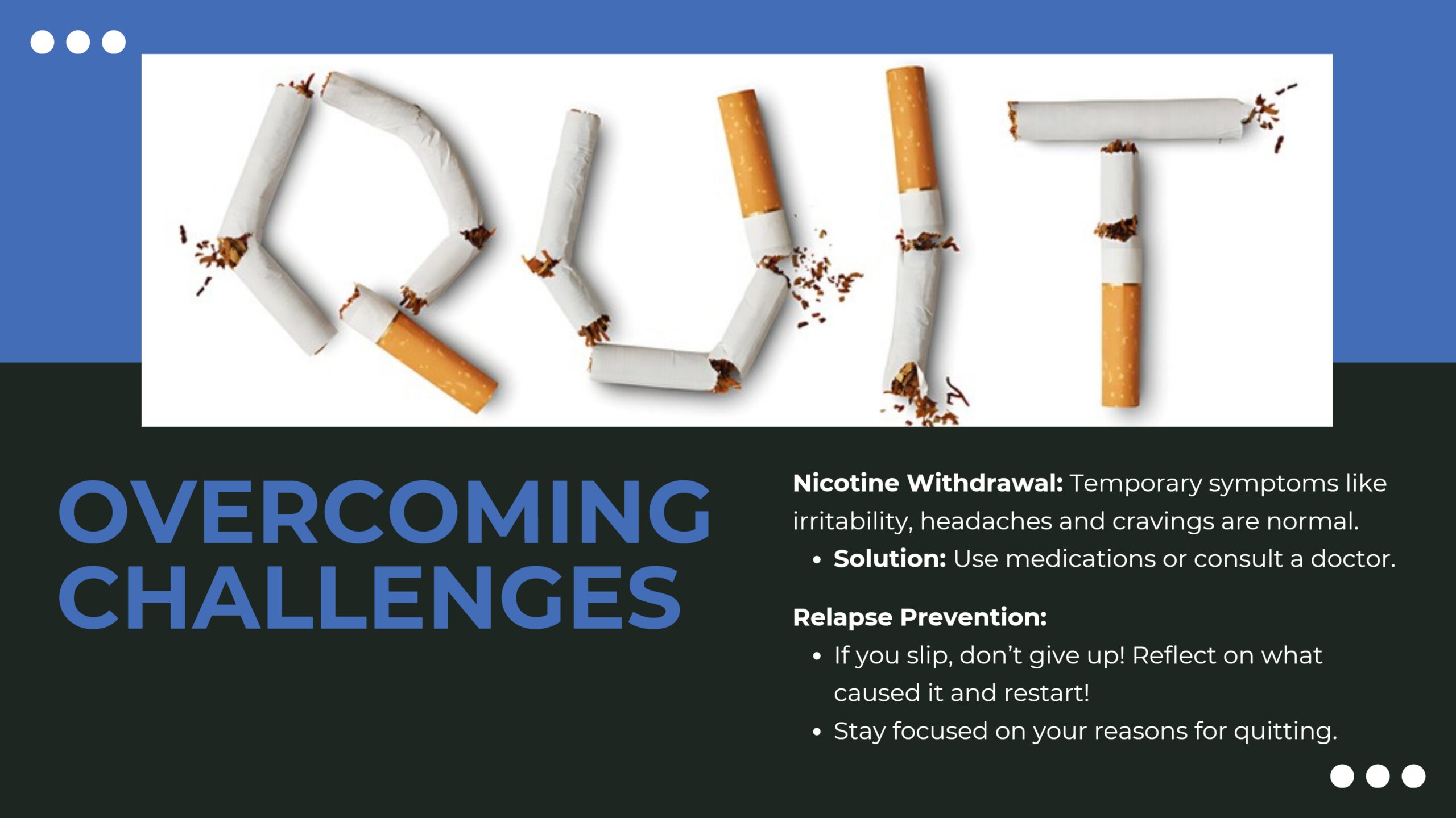 Cigarettes forming the word "QUIT