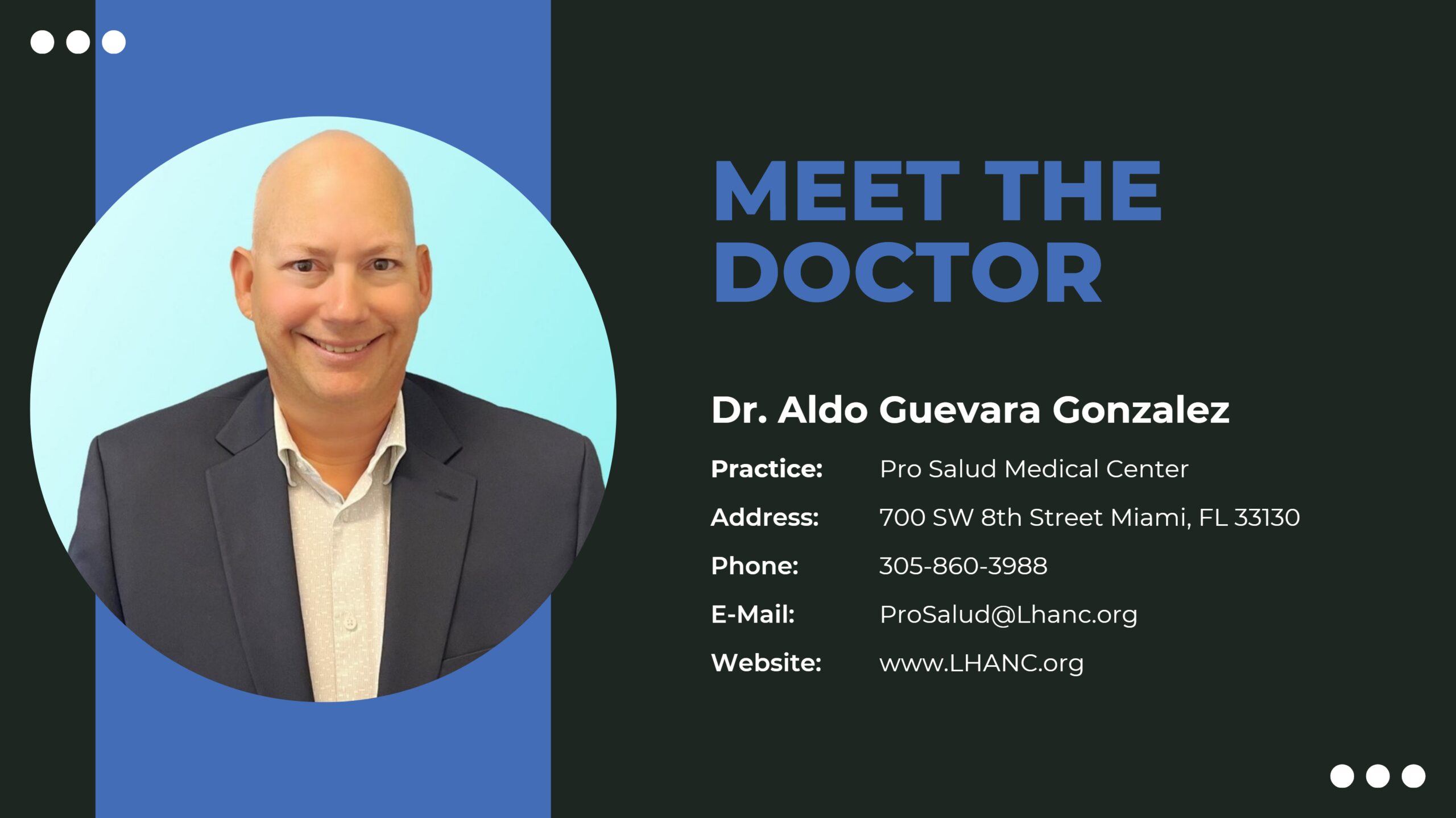 Doctor's profile with contact information