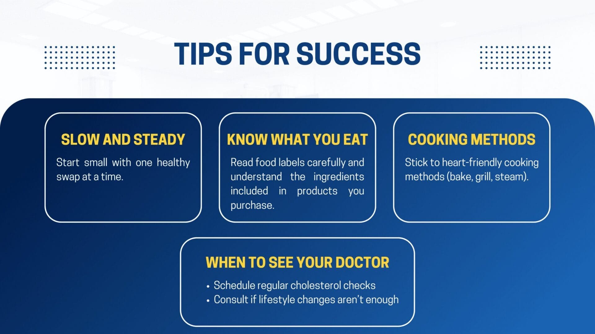 Tips for healthy success strategies