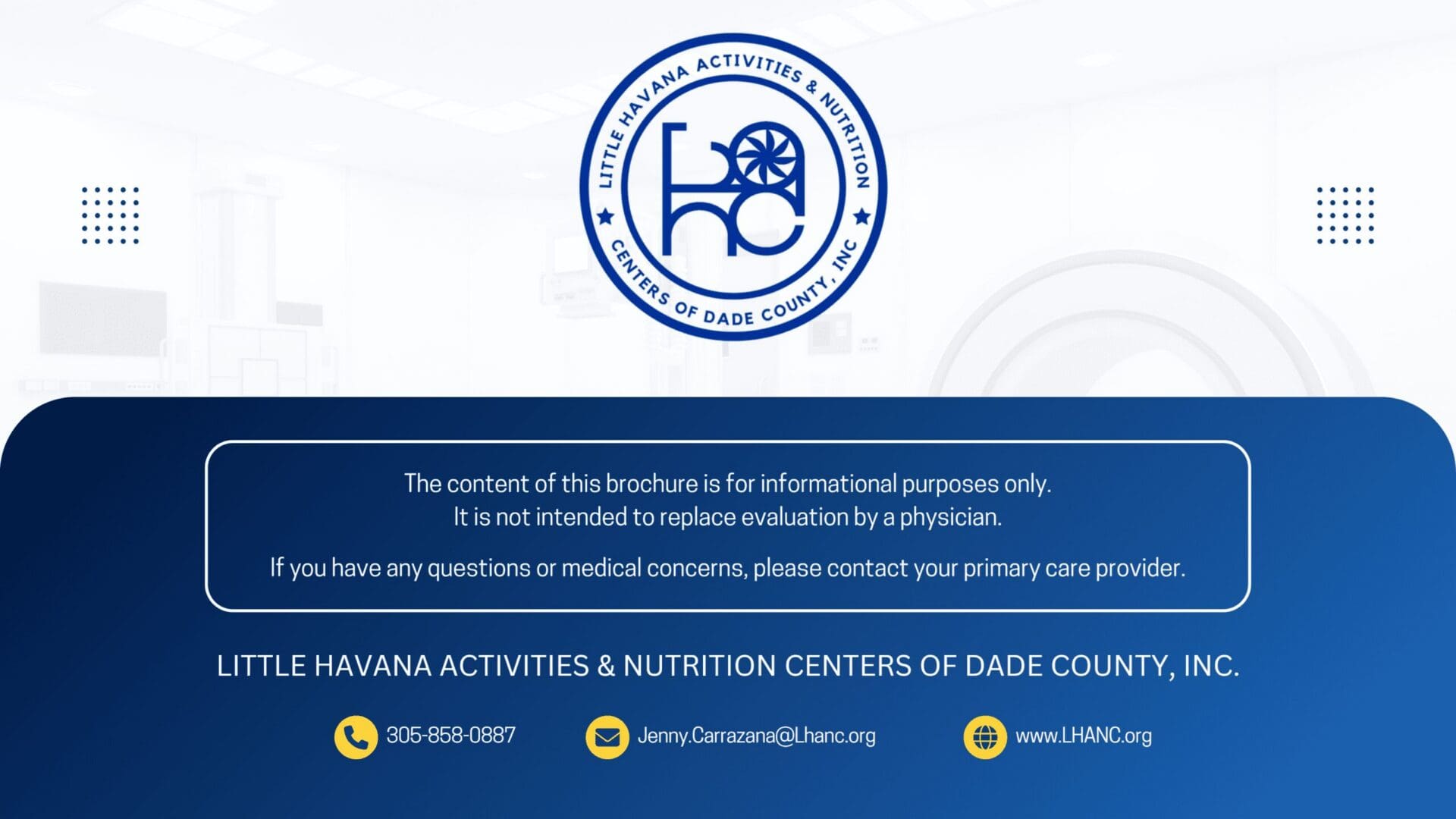 Contact information for LHANC