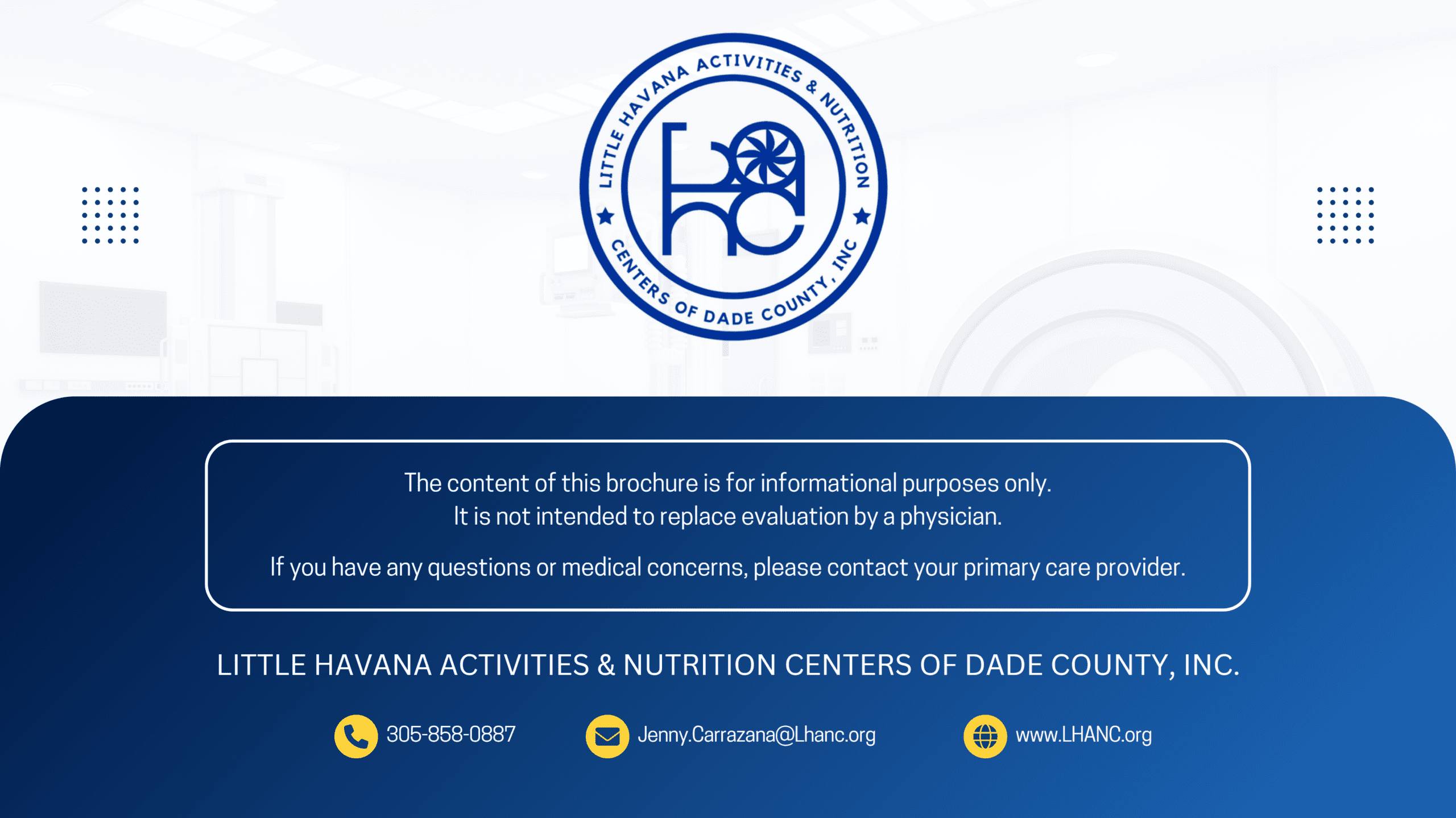 Contact information for LHANC