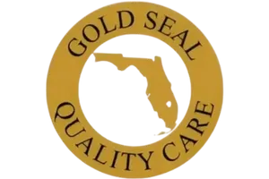 Florida silhouette with Gold Seal text