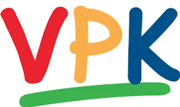 Colorful VPK letters with bold design