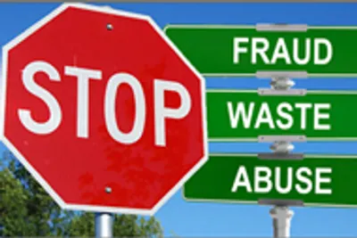 Sign against fraud, waste, abuse
