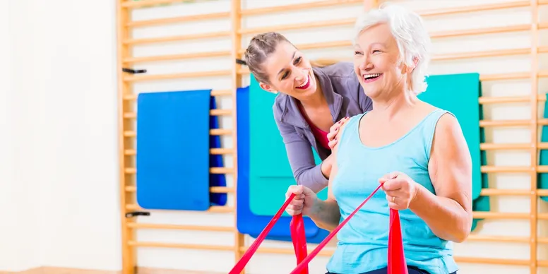 Happy workout session for older adults